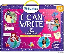 Skillmatics I Can Write Disney Princess - Reusable Preschool Learning Activities, Educational Toys & Games, Handwriting Aids, Back to School Supplies, Gift for Students, Kids, Toddlers Ages 3, 4, 5, 6