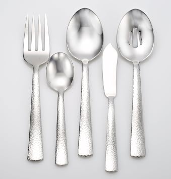 Liberty Tabletop Pinehurst 65-Piece 18/10 Stainless Steel Flatware Set Service for 12, Includes Serving Pieces Made in USA