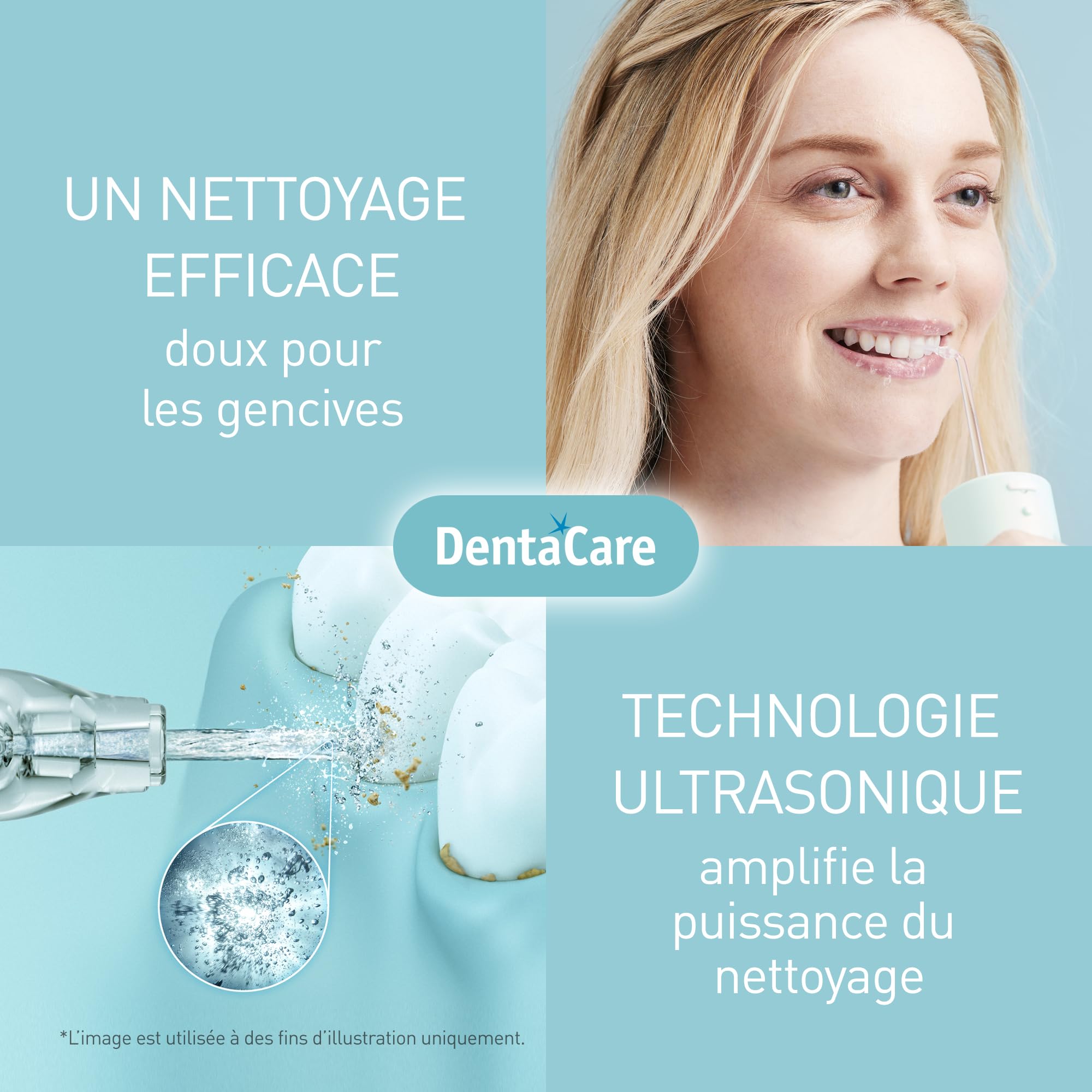 Panasonic EW-DJ4B l’hydropulseur Rechargeable avec Technologie Ultrasonique, Réservoir d'eau de 150 ml, Recharge Rapide en 1 Heure