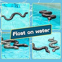 Vista 4 de FUTUREPLUSX Serpientes inflables falsas, 3 piezas inflables inflables de serpientes de piscina de animales para decoración de fiesta de reptiles