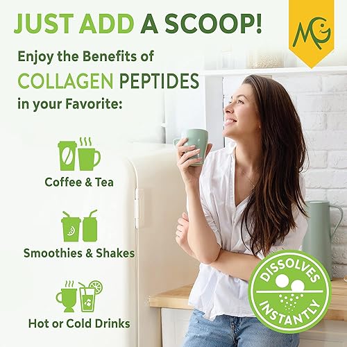Miniatura 2 de MariGold Horchata en polvo de péptidos de colágeno alimentados con pasto, 1 libra, 100% puro, colágeno hidrolizado bovino tipo I y III, sin OMG, sin
