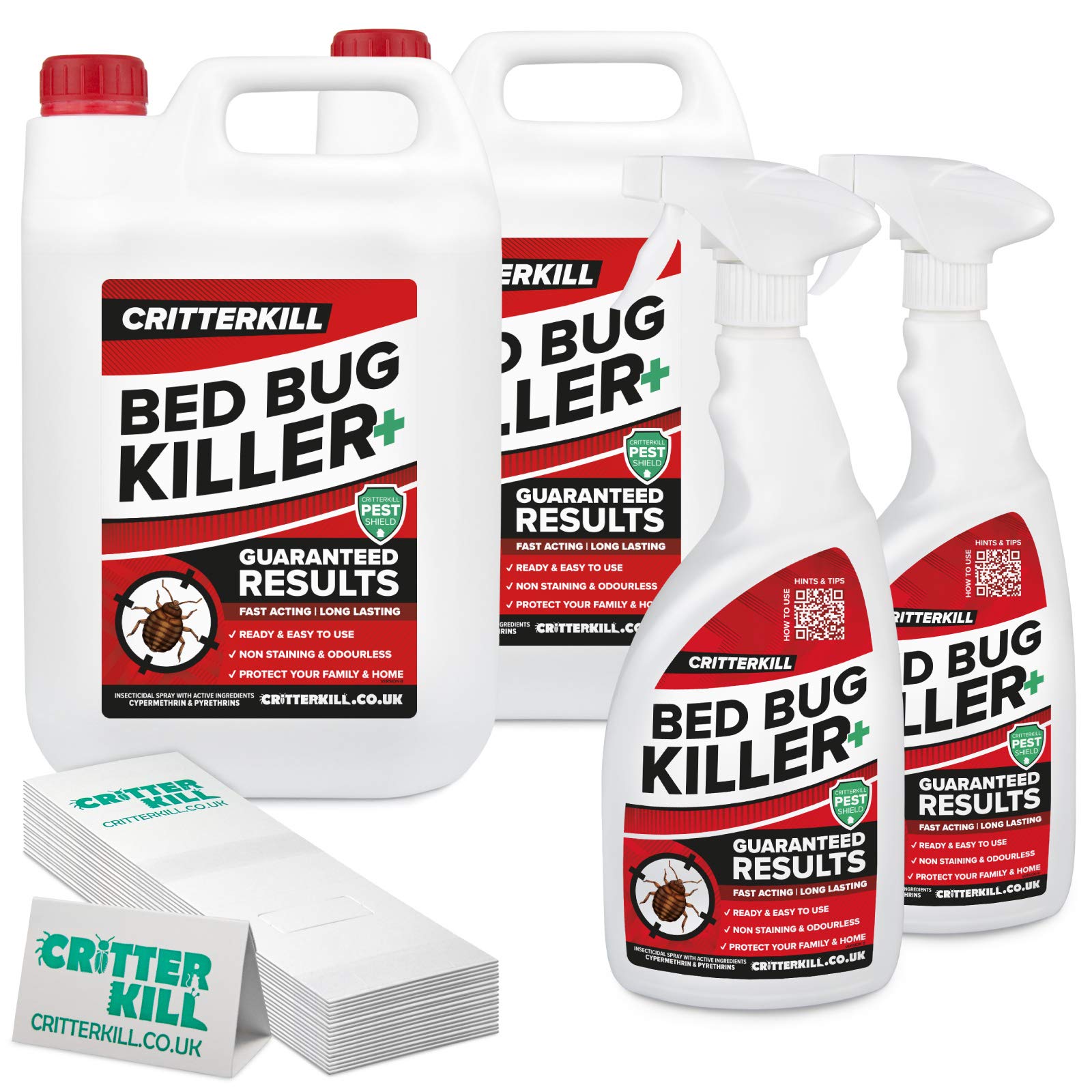 CritterKill Bed Bug Blitz Professional Treatment For Bedbug Infestation - Bed Bug Killer Spray & Sticky Insect Traps (Medium)