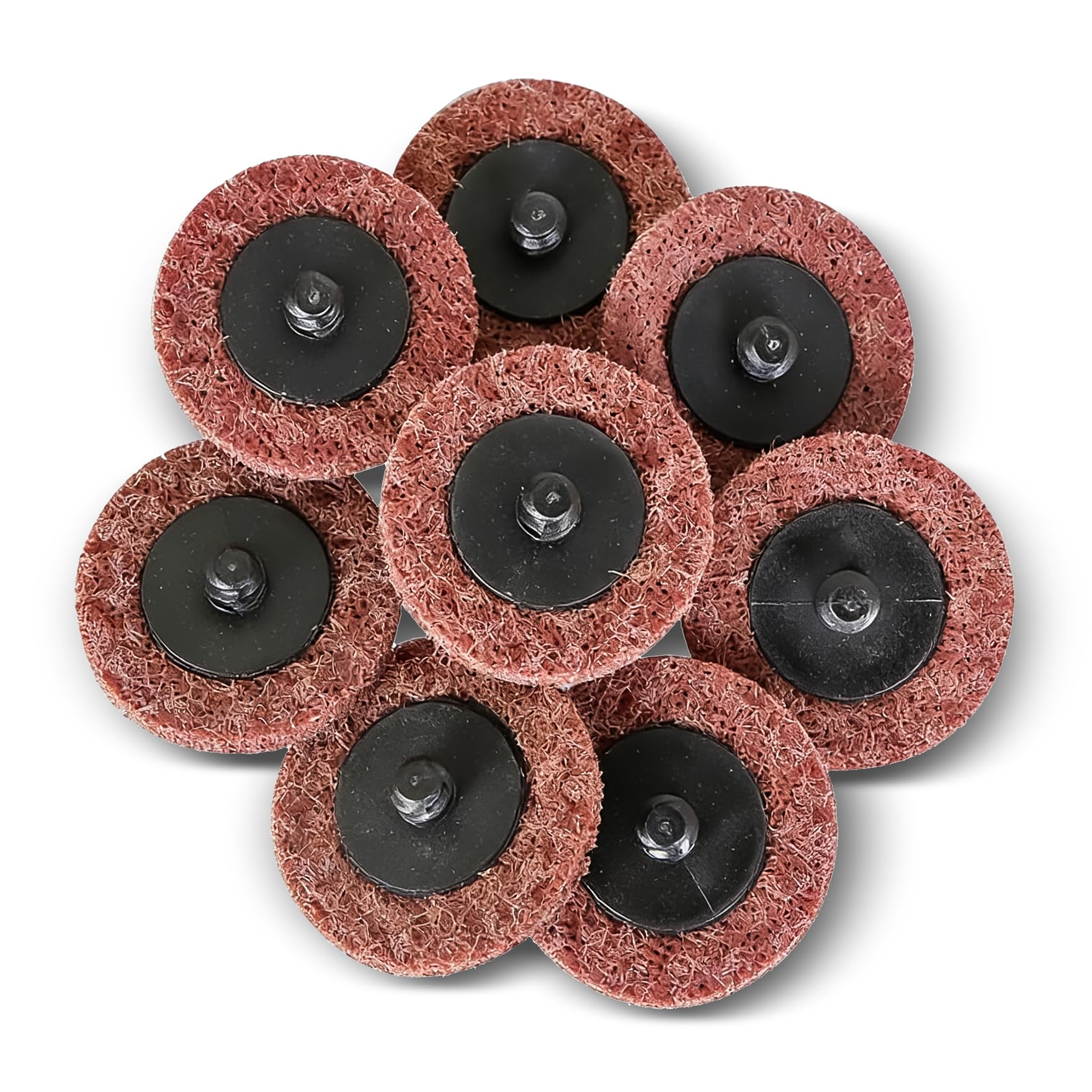 waltyotur 50Pcs 2 Inch Quick Change Sanding Discs, Maroon Roll Lock Nylon Surface Conditioning Discs for Surface Preparation, Cleaning, Polishing and Deburring-image-43