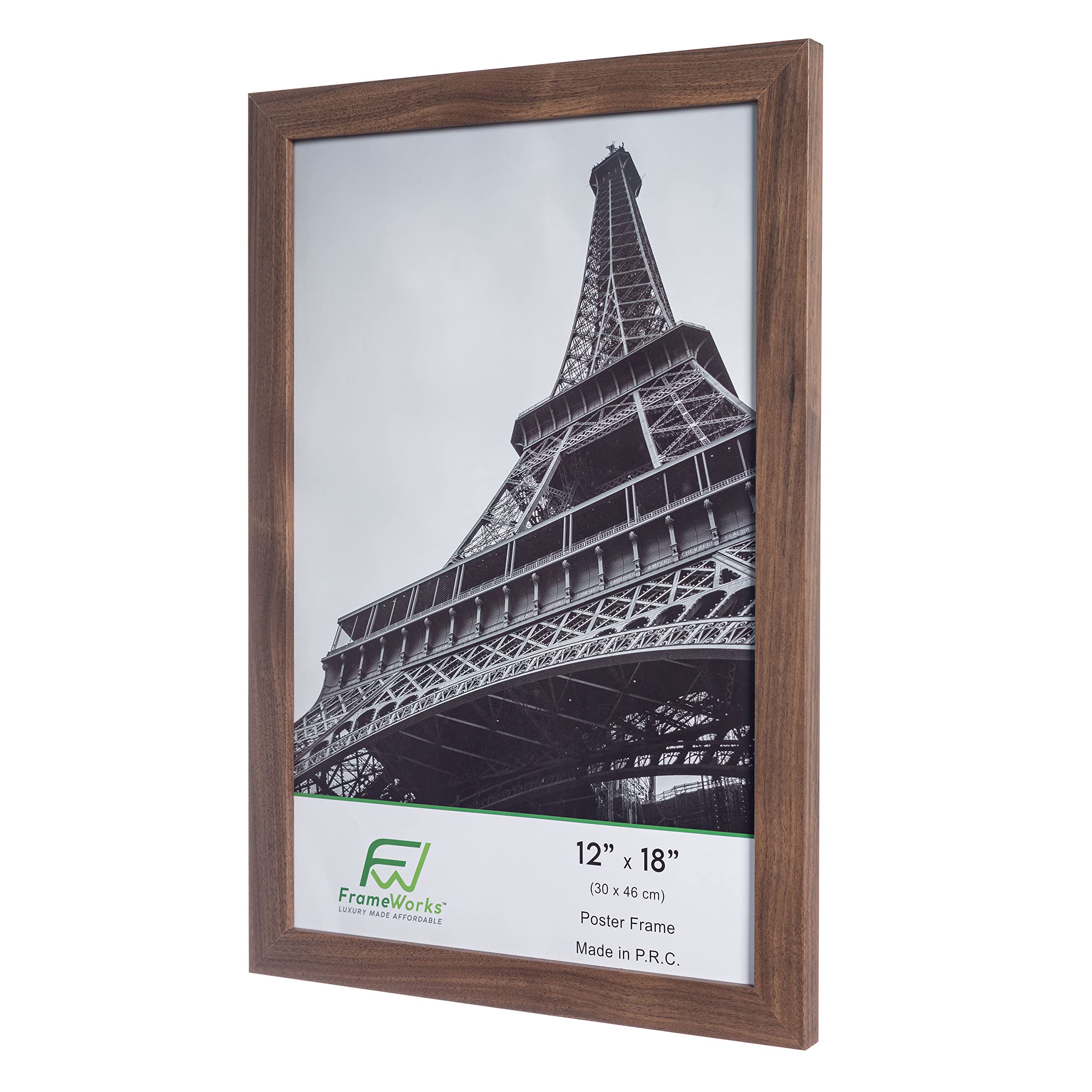 FrameWorks 12â€? x 18â€? 2-Pack Dark Oak Back-Loading Wooden Poster Frame with Classic Edges