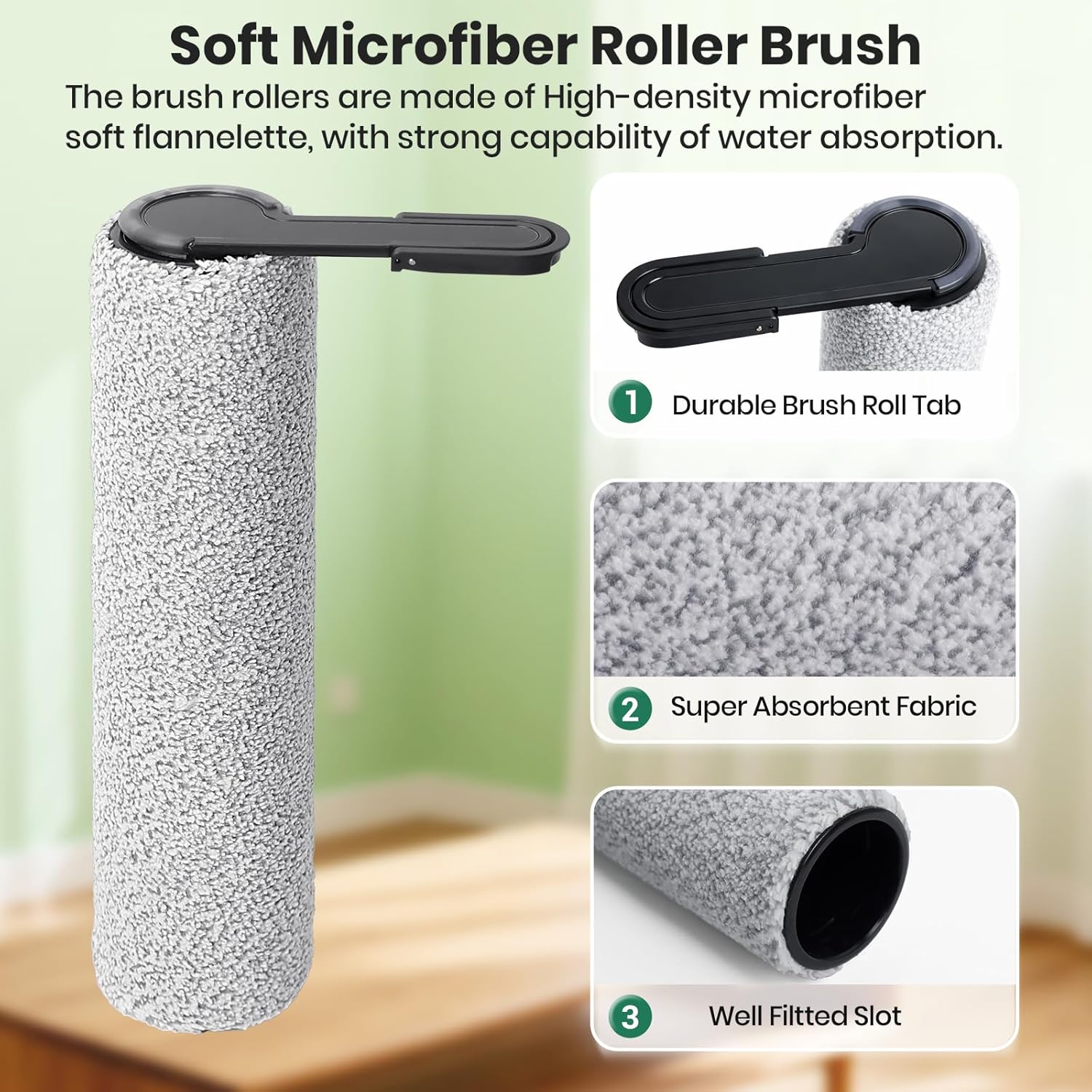 【Not for Switch S6 Stretch/S7 Pro】2 Roller Brush and 4 HEPA Filter Replacement for Tineco Floor One Stretch S6,S7 Stretch Ultra,S7 Stretch Steam,S9 Artist Pro/Steam,i5/i6 Stretch