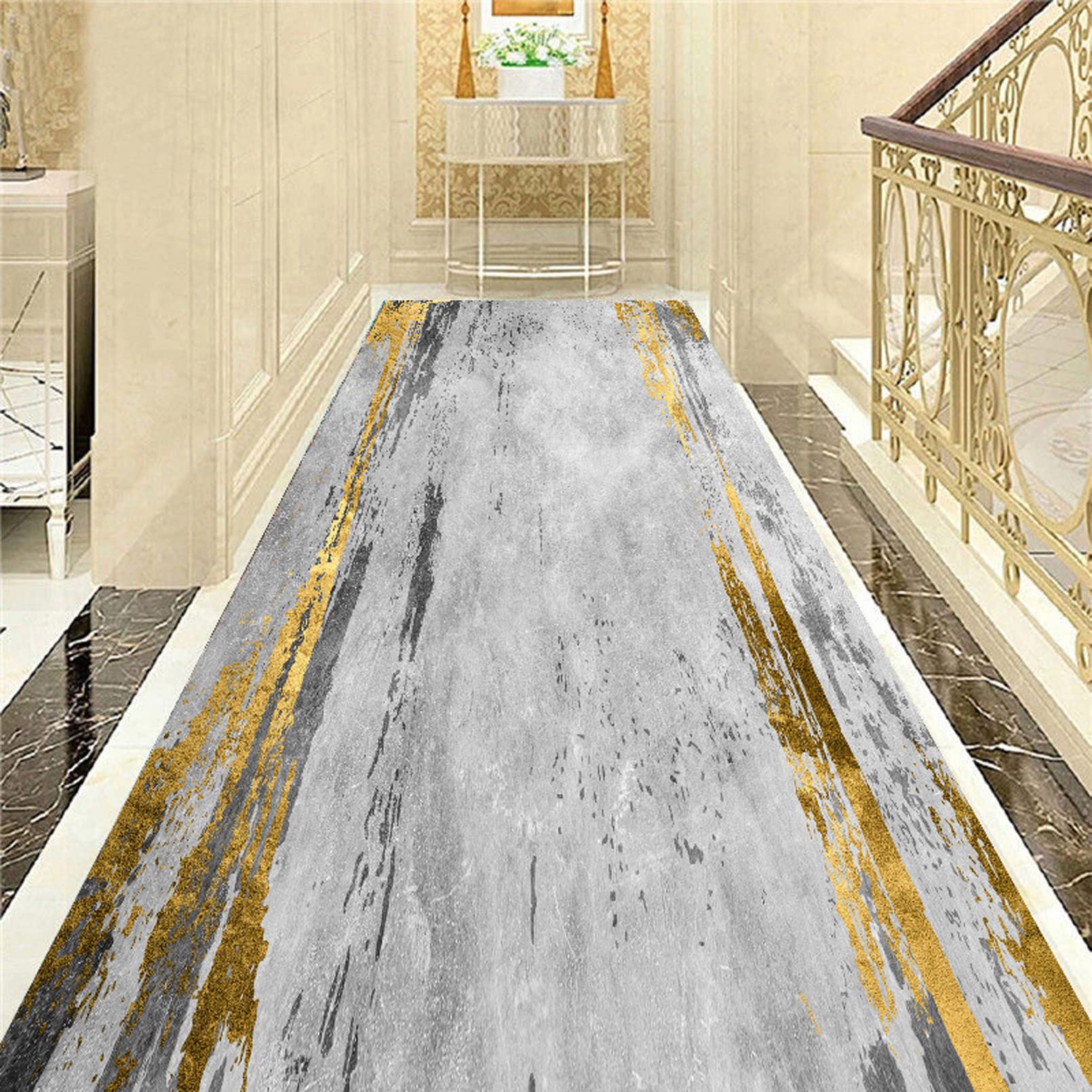 Carpet, Floor Non-Slip Mats Long Carpet for Hall Corridor Kitchen Stairs Hallway Rug Style Hallway,0.8m x 3.5m