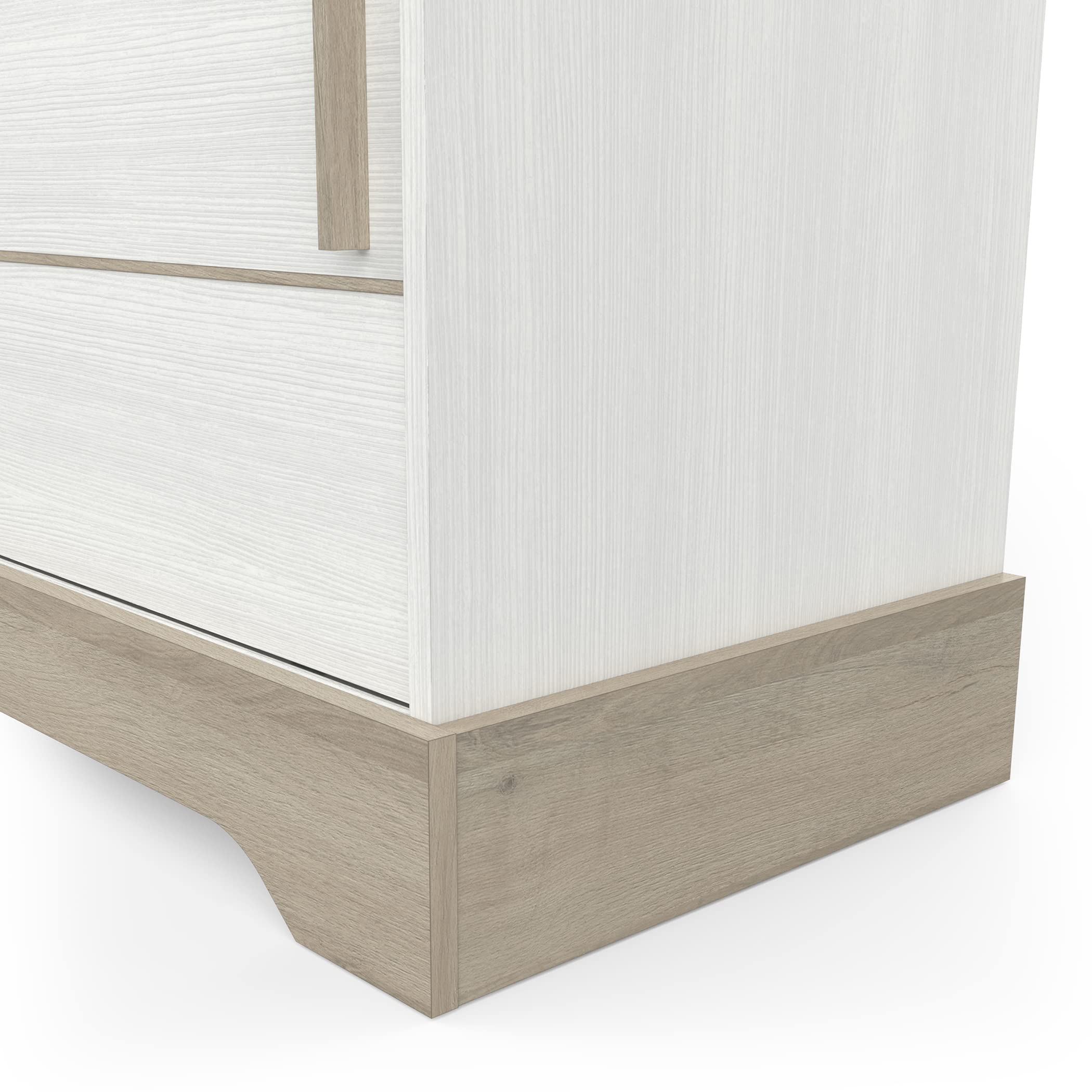 PEGANE Enfilade de 2 Portes coulissantes Coloris chêne kronberg/Blanc - Longueur 200 x Profondeur 45 x Hauteur 89,3 cm