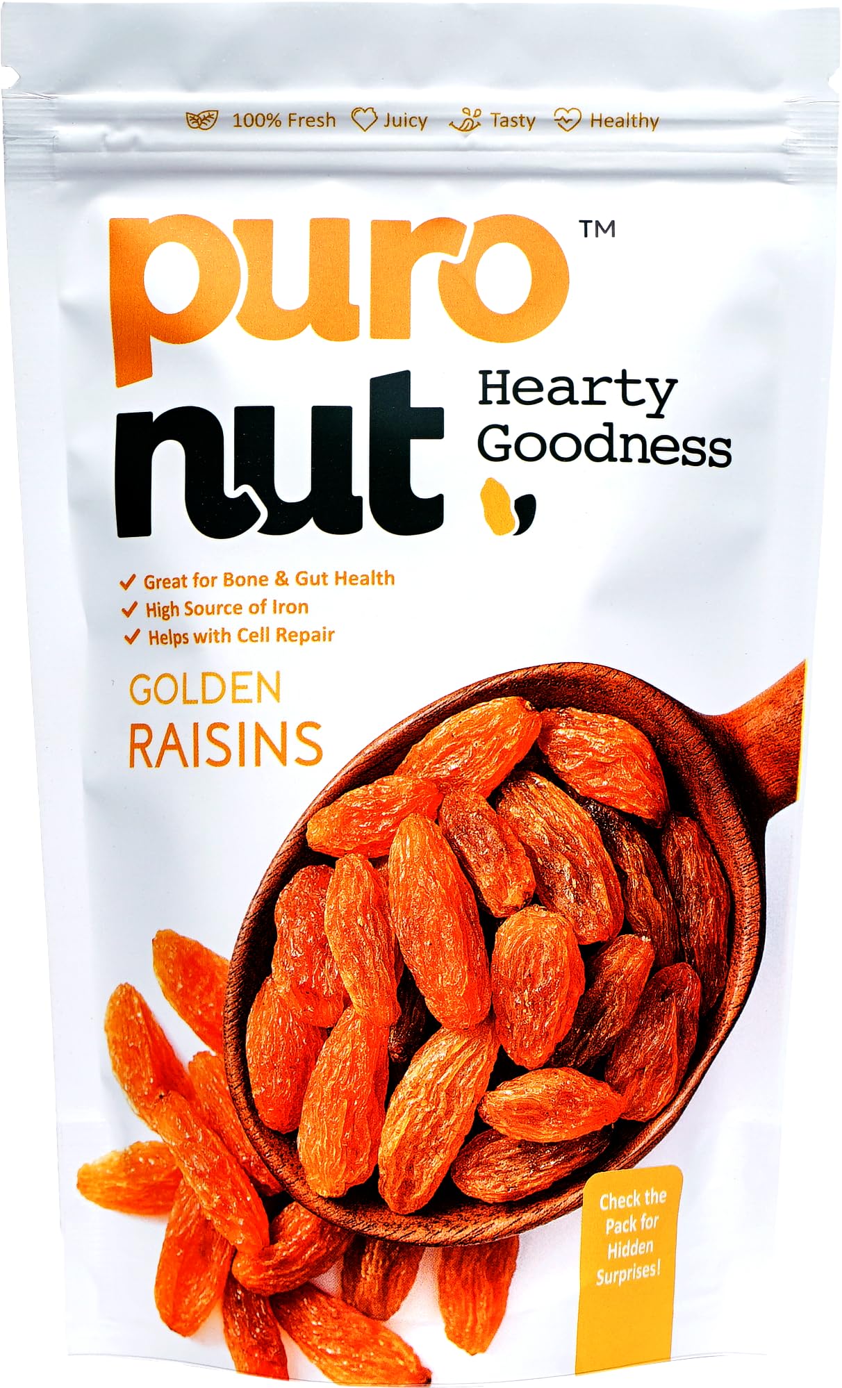 PURO NUT Puronut 100% Natural Premium Seedless Golden Fresh Raisins, Pack Of 2 (2) Value Pack|Kishmish|Nutritious|Rich In Iron,400 Grams (B0CKJ3R5NT) Amazon Price History, Amazon Price Tracker