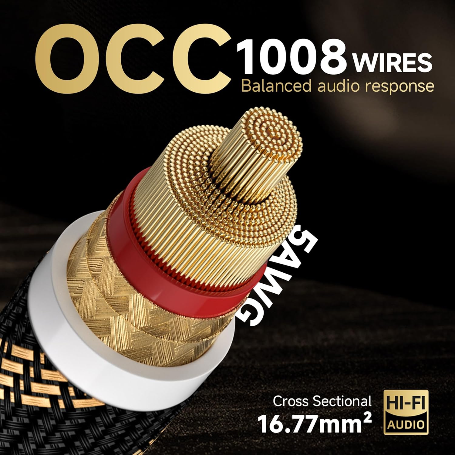 TODN Audiophile Speaker Cable with Banana Plugs and Spade Plugs for Audiophile, OCC-Core, Dual Shielded Banana Plug Audio Cables (6.5ft/2m, 1 Cable) - Image 2