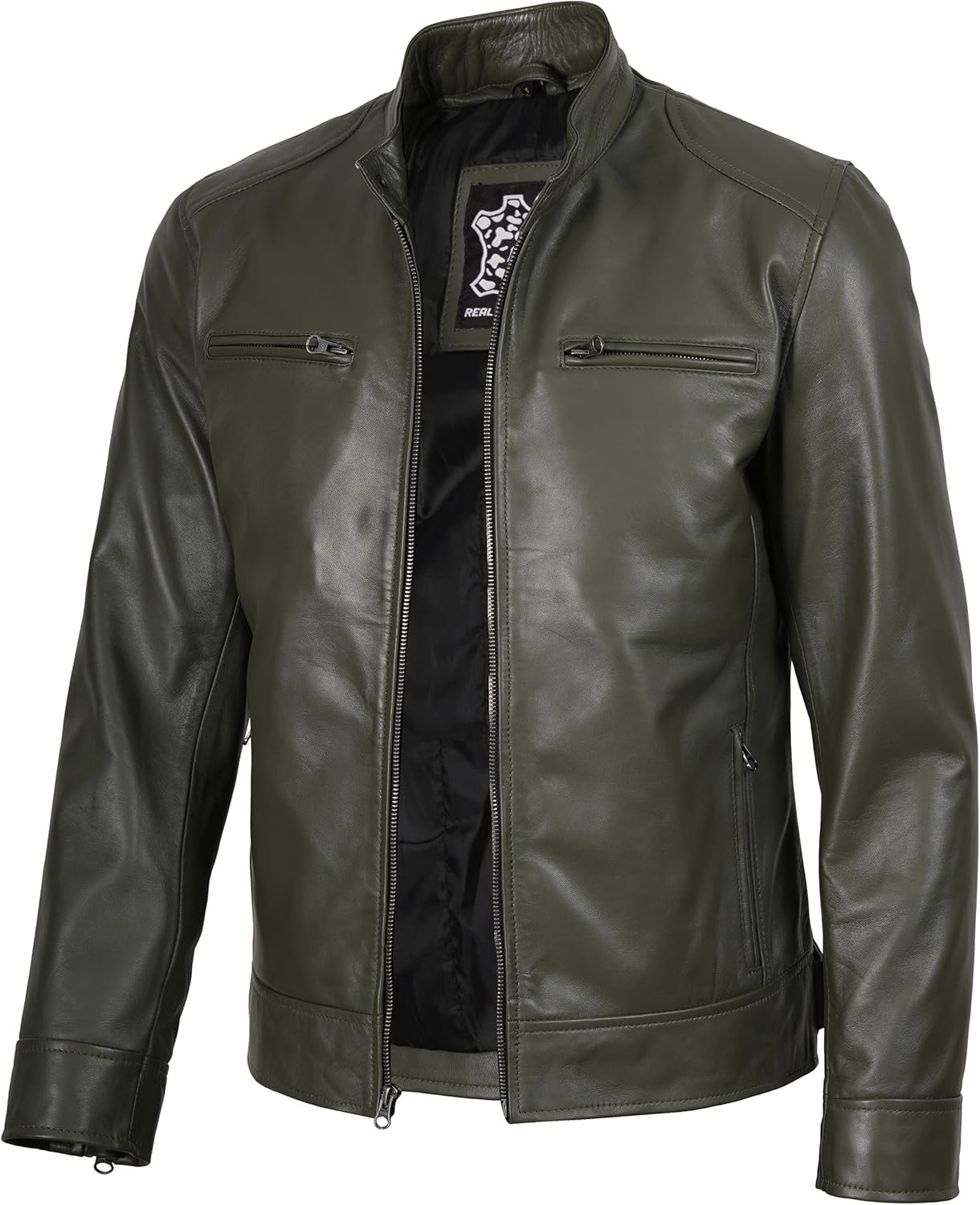Blingsoul Leather Jackets For Men - Real Lambskin Motorcycle Style Mens Leather Jacket
