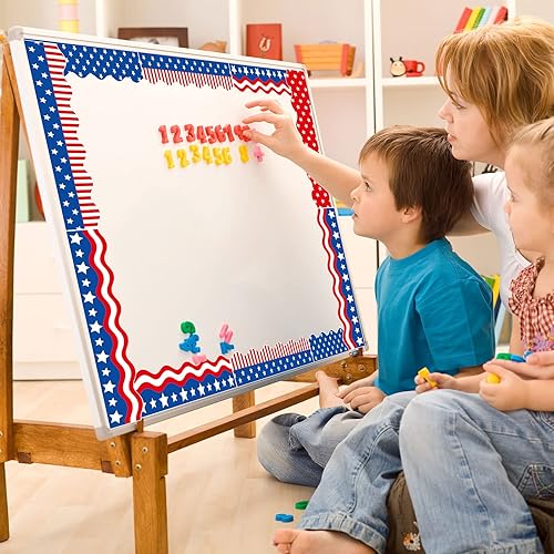 Miniatura 5 de Waline - Calcomanías autoadhesivas para tablón de anuncios, 4 de julio, 4 diseños, calcomanías autoadhesivas para el borde de la bandera