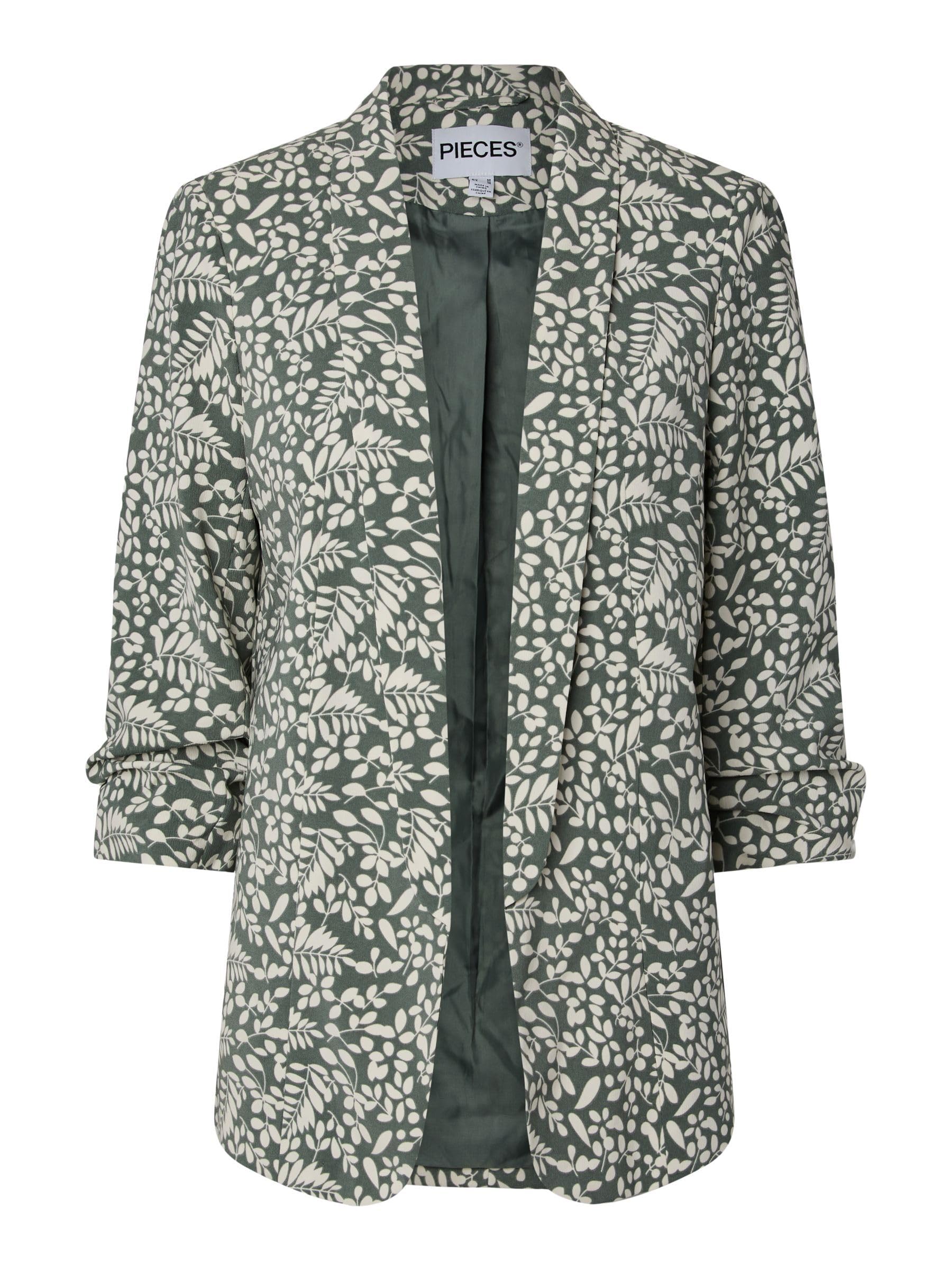 PIECES Pcbosella 3/4 Printed Blazer Noos BC, Laurel Wreath, XL Women, Laurel Wreath, XL