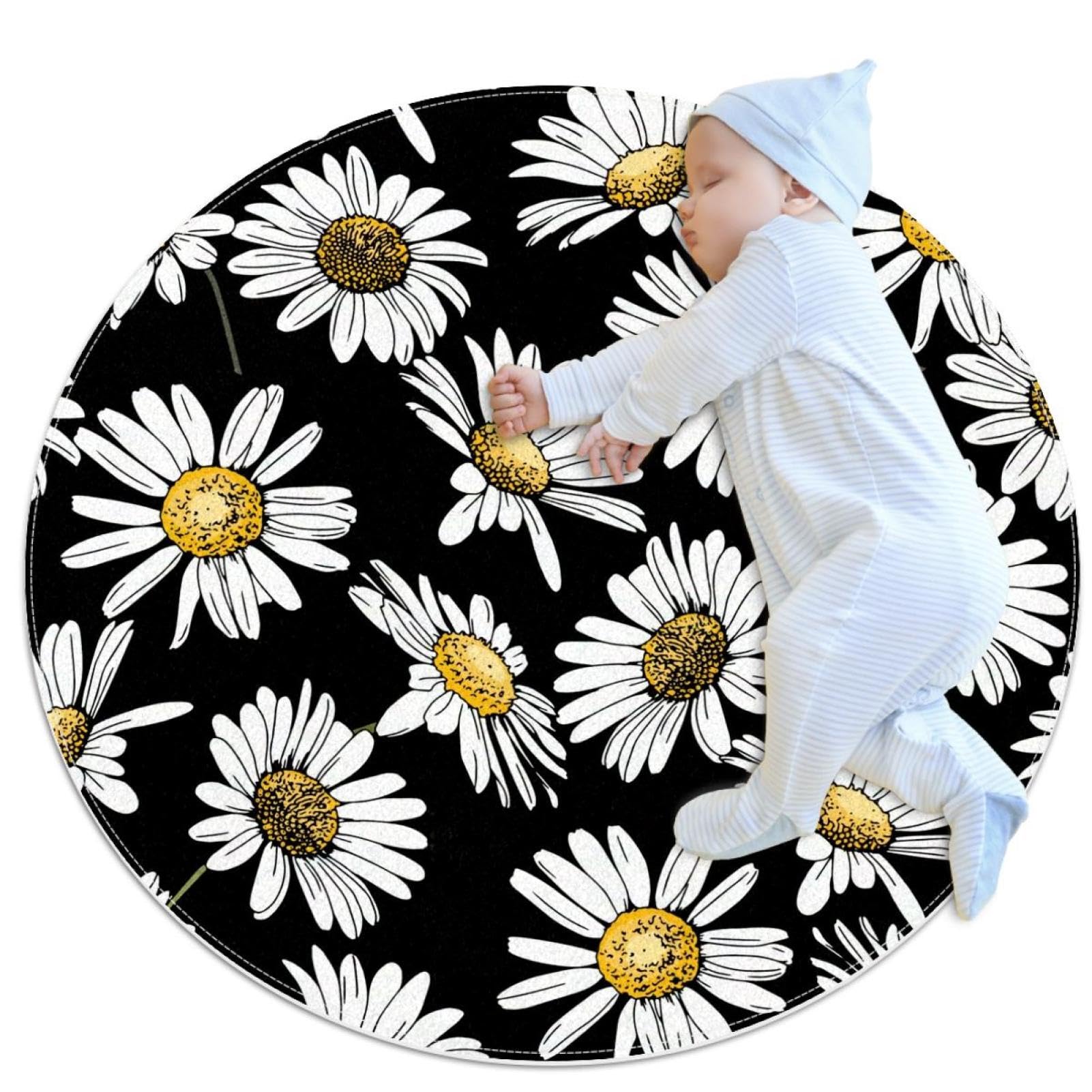 Tapis de salle de bain marguerite antidérapant pour éviter les glissades sur sol humide