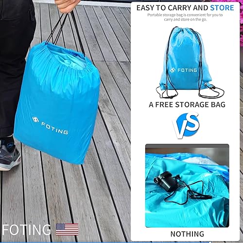 Miniatura 4 de FOTING Piscina inflable para adultos con bomba eléctrica, bolsa de transporte y asiento inflable, 120 x 72 x 23 pulgadas, piscina grande familiar