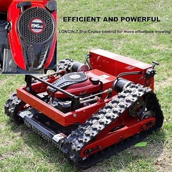 Remote Control Robotic Lawn Mower, Automatic Track Lawn Mower for 45 Slope, Adjustable Cutting Height, All Terrain Grass Cutter Yard Mower USA Stock