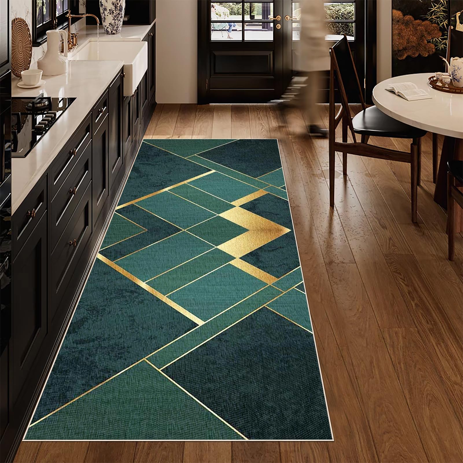 60 x 230 cm Teppich Läufer Flur Küchenteppich Waschbar rutschfest Küchenläufer Modern Carpet Fussmatte Innen Teppichläufer Teppichläufer auf Maß Meterware Flurteppich für Küche FlurWohnraum