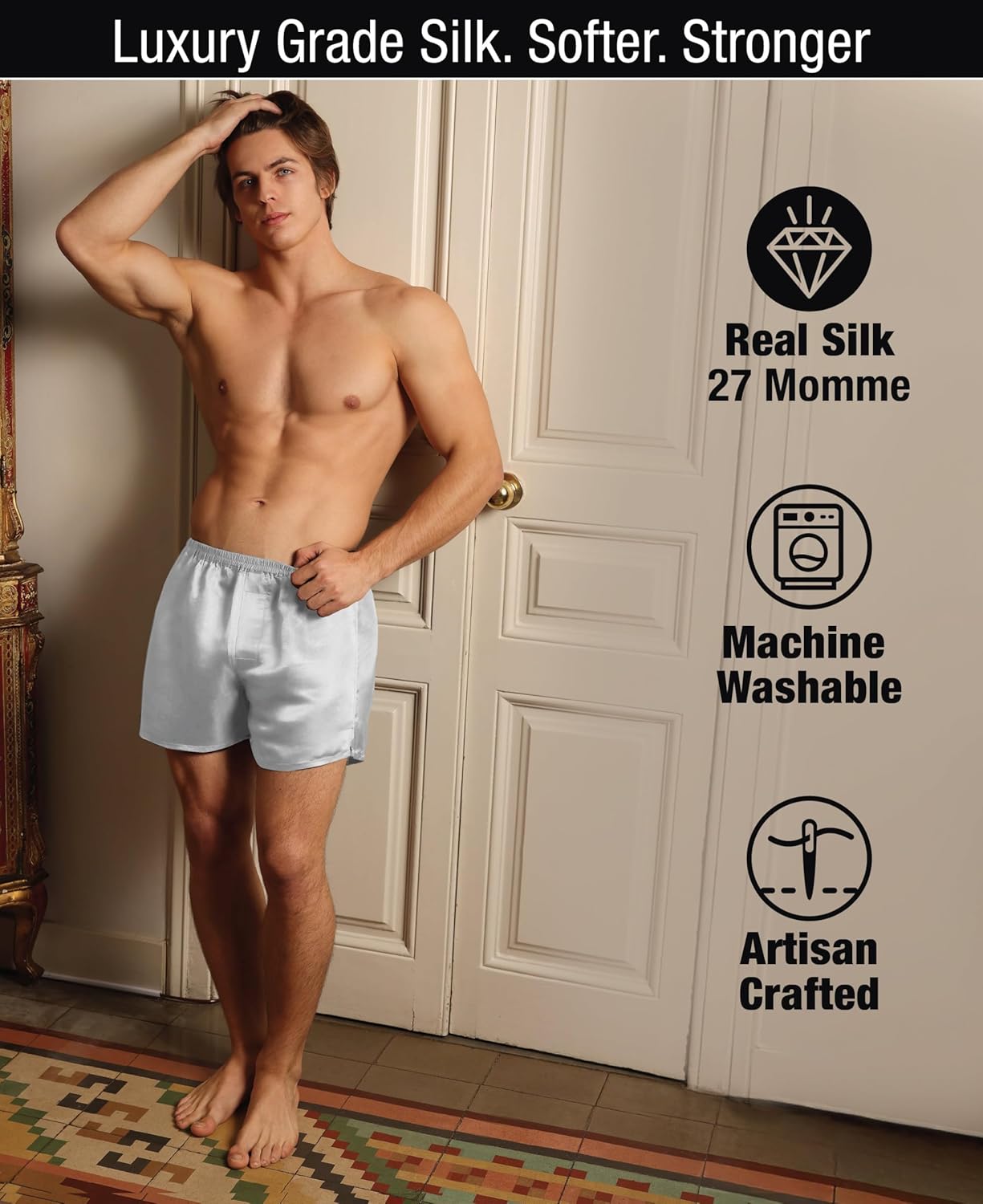 Tara Sartoria Luxury Artisan Silk Boxers for Men, 27 Momme, Machine Washable, XS-4XL - Image 5