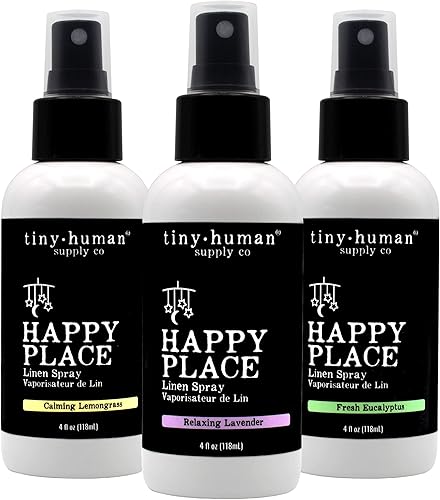 Miniatura 3 de Happy Place - Aerosol de lino, lavanda de ensueño, 4 onzas, refresca y renueva al instante la tela, los asientos de coche, los cochecitos y más