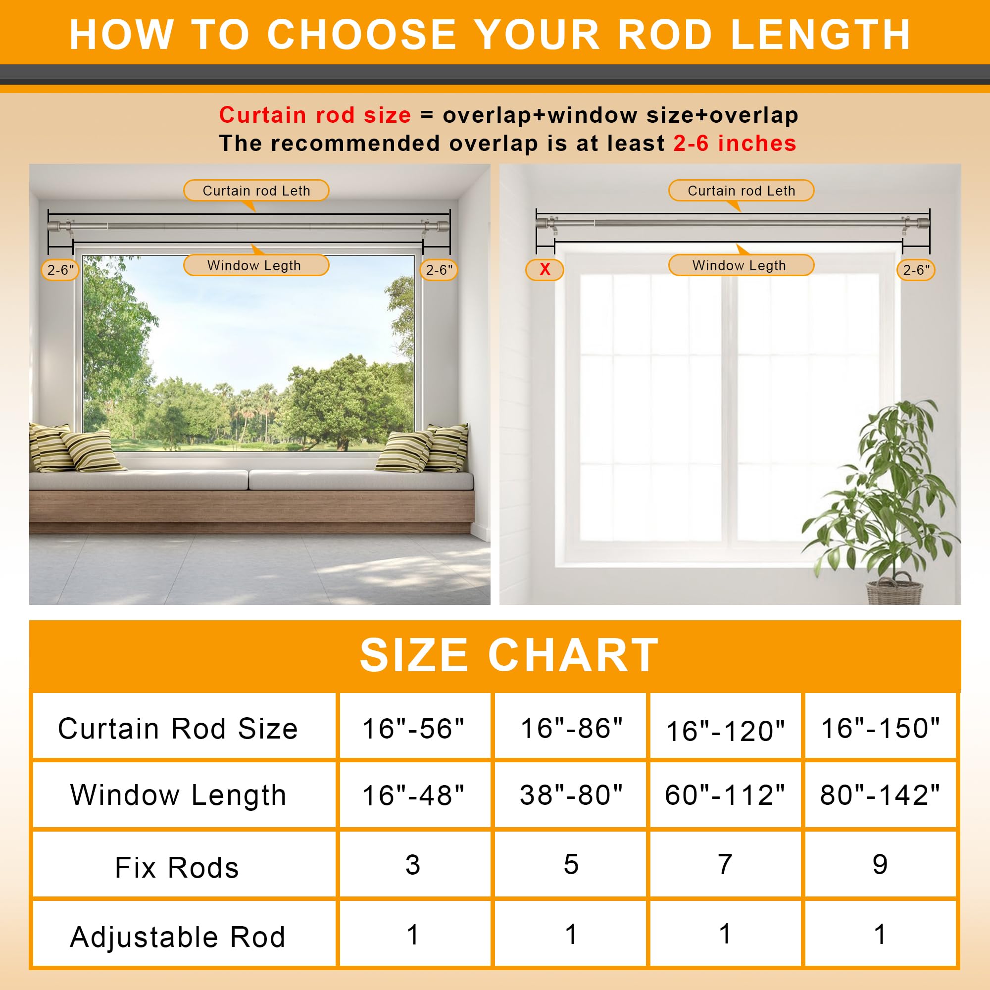 Snapklik.com : Brushed Nickel Curtain Rod For Windows 16 To 28 Inch