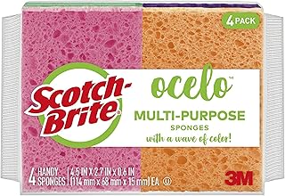 Scotch-Brite ocelo Multi-Purpose Handy Sponge, Assorted Colors, 4 Sponges