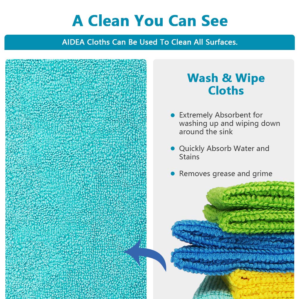 AIDEA Microfibre Cleaning Cloth, Microfibre Cleaning Cloth 24 Units 30 x 30 cm — view 2