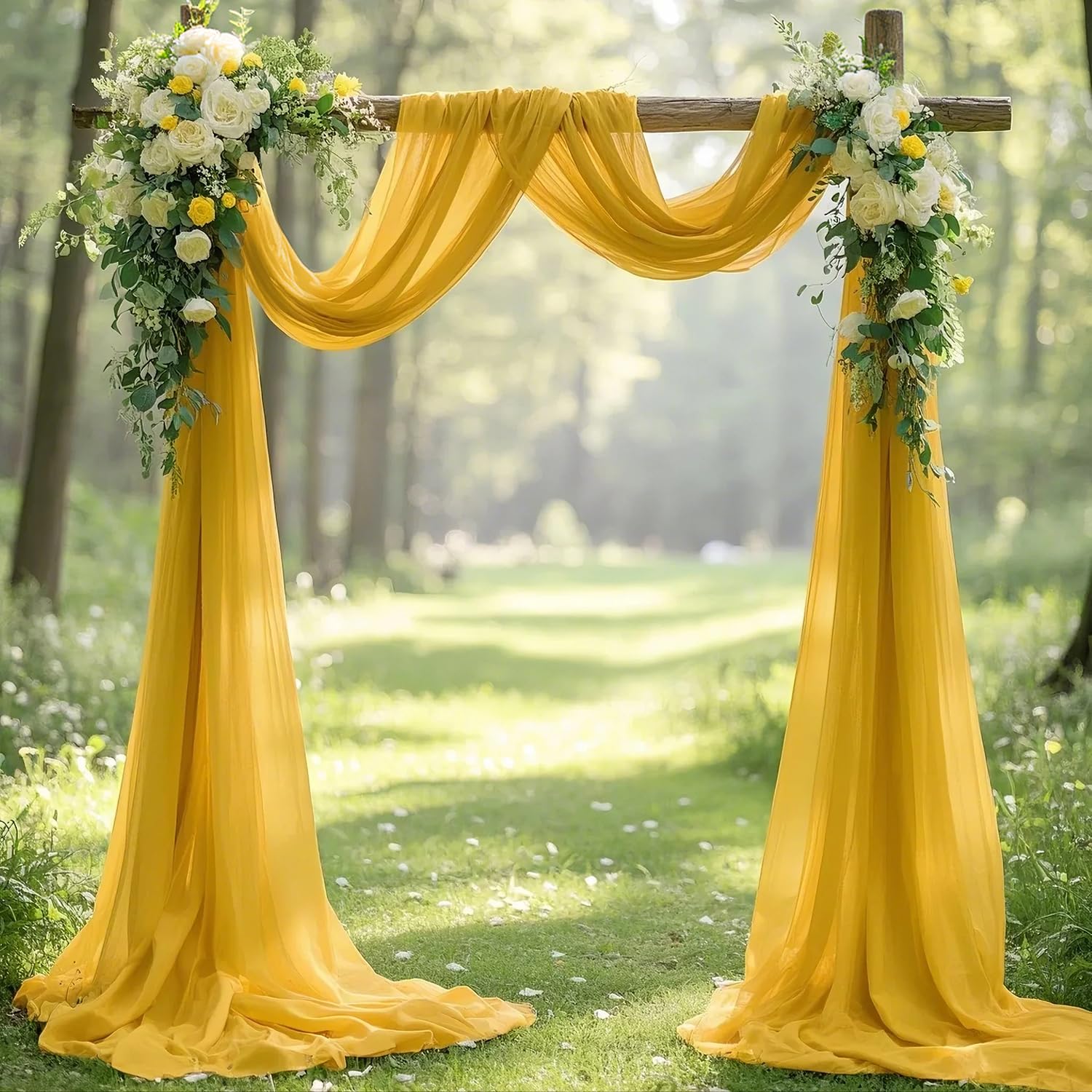 FiVan Gewölbter Fotohintergrund – Dehnbarer Stoff, 90 X 200 Cm, Gelb Kariert | Für Geburtstag, Hochzeit, Party-Deko