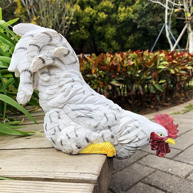 Handsider Garden Statues Cock Art Decoration Rooster