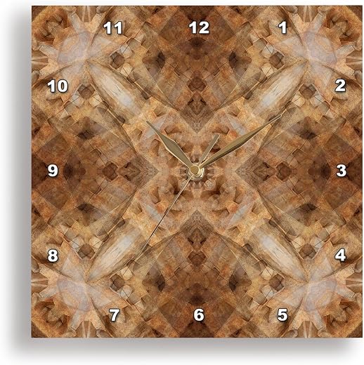 3 d Rose, Rusted Metal Abstract Kaleidoscope photo 3dRose, Rusted Metal Abstract Kaleidoscope Style., 10x10 Wall Clock