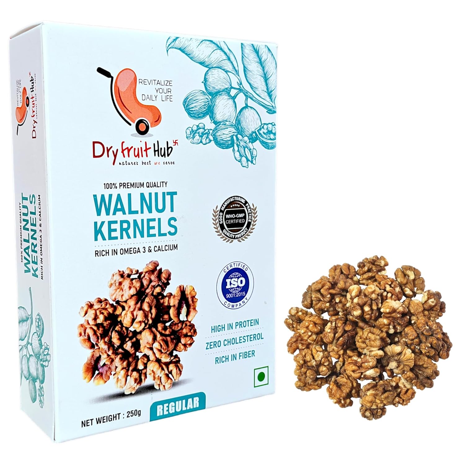 Dry Fruit Hub Kashmiri Walnuts 1kg Without Shell,Walnut Kernels Light