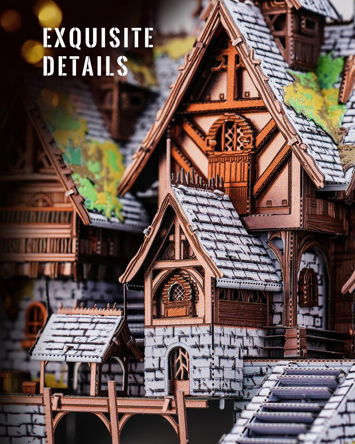 Piececool Puzzle in metallo 3D a forma di castello di elfi, per adulti, kit di costruzione fai da te per architettura, tempo in famiglia, decorazione per la casa, idea regalo