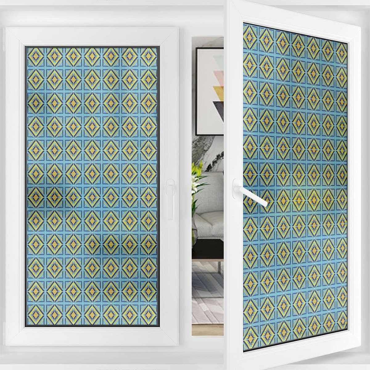 Privacy Window Film Eastern Girih Tile Self-Adhesive Privacy Glass Window Film