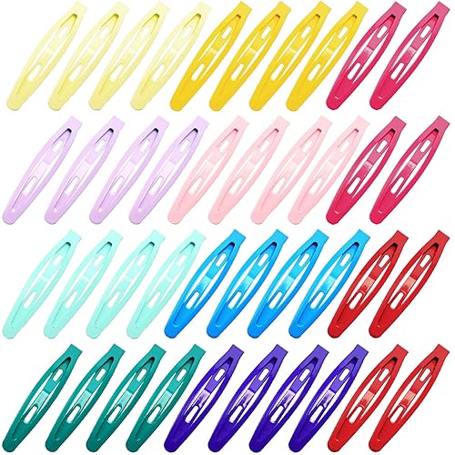 Miniatura 6 de Funtopia - 40 pinzas para el cabello para mujeres y niñas, 2.4 pulgadas, antideslizantes, de metal, ovaladas, pasadores simples para cabello fino y