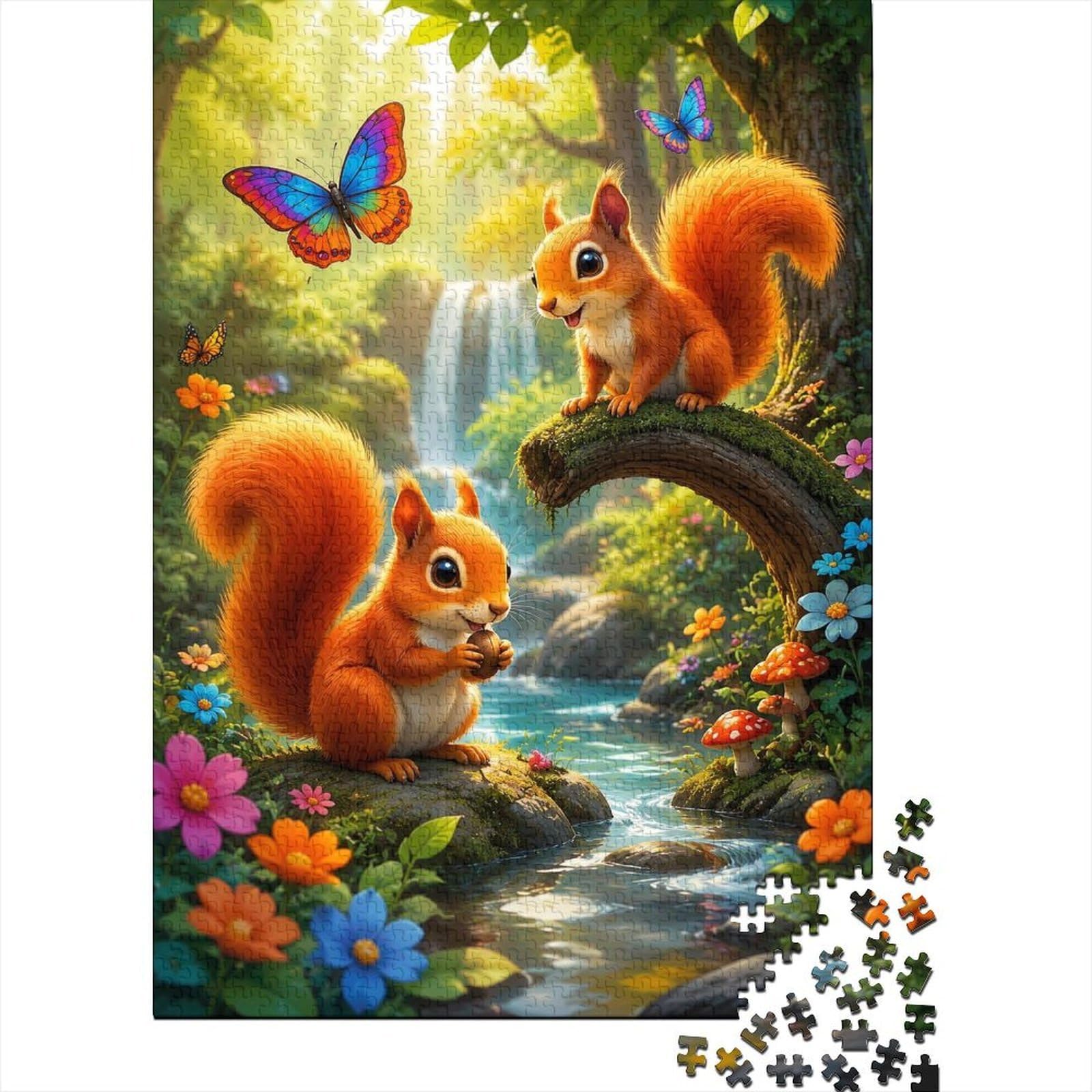 Squirrel Forest 1000 Pieces Mini Jigsaw Puzzle for Adults
