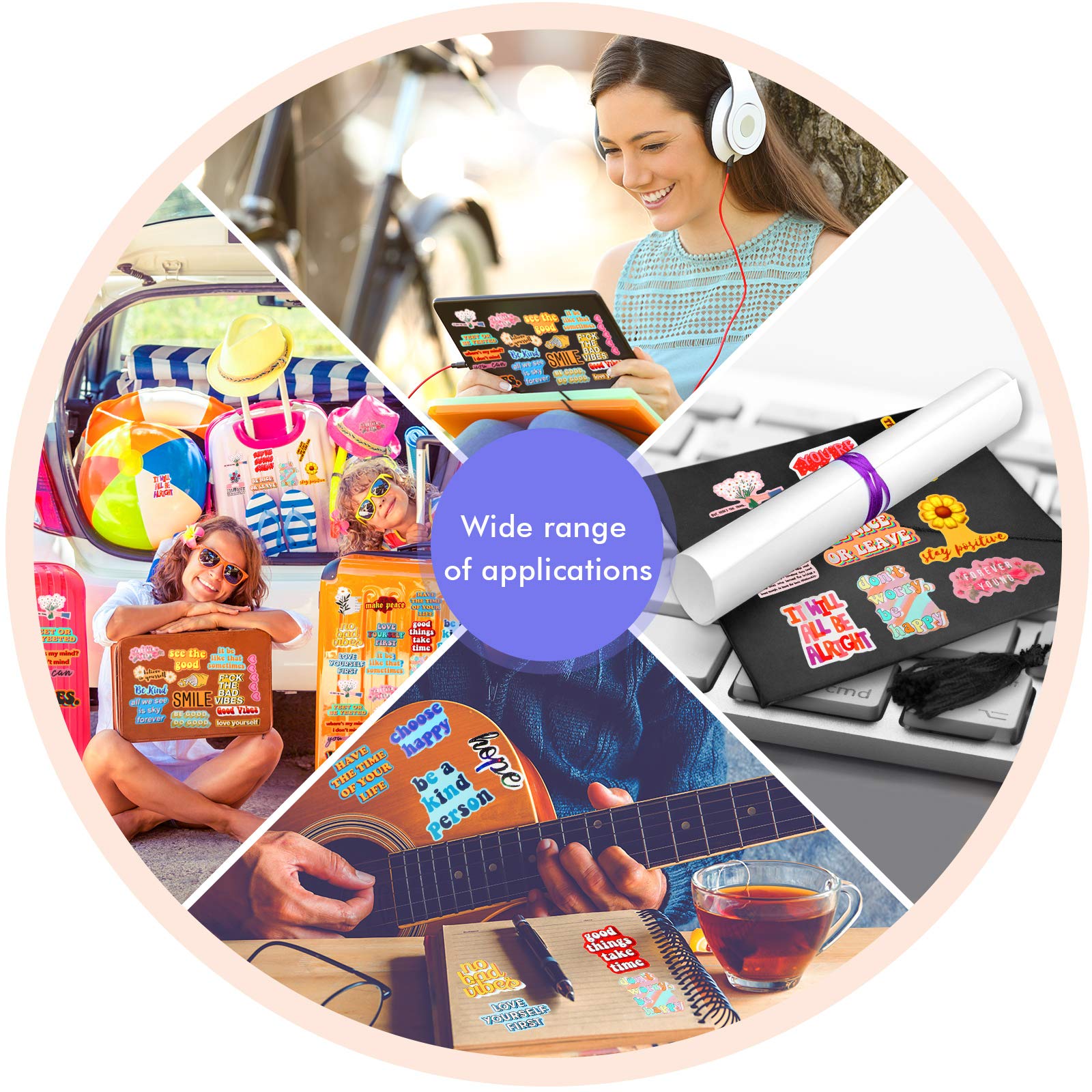 100 Adesivi Motivazionali Con Frasi Positive - Impermeabili Per Laptop, Borraccia, Telefono E Valigia - 3