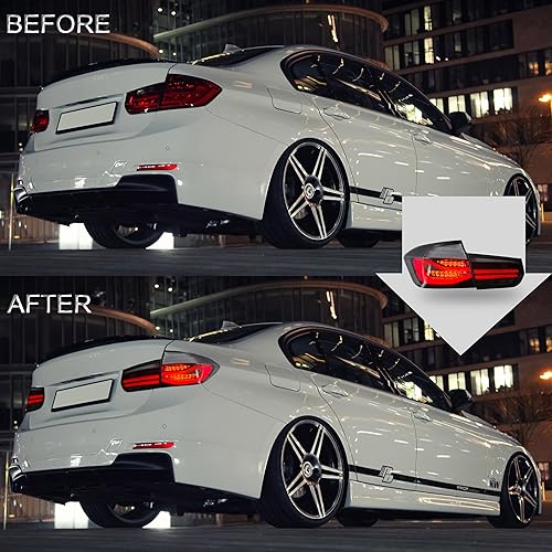 Miniatura 5 de VLAND Conjunto de luces traseras para BMW Serie 3 F30 F35 F80 320i 328i 328D 335i M3 6 generación sedán 2013-2018, lámpara trasera con DRL, luz