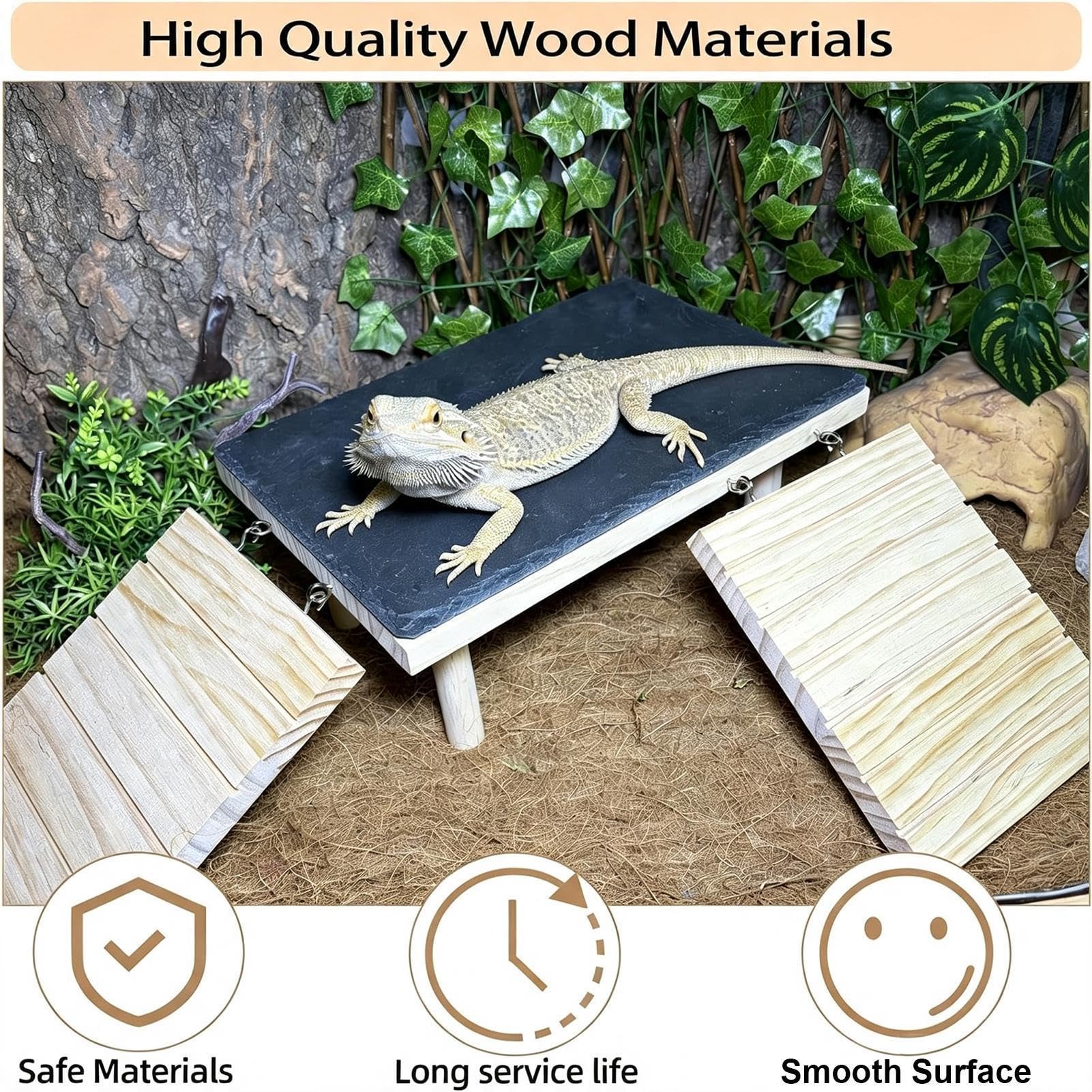 Terrarium z gadami Platforma do opalania Łatwa instalacja płaska