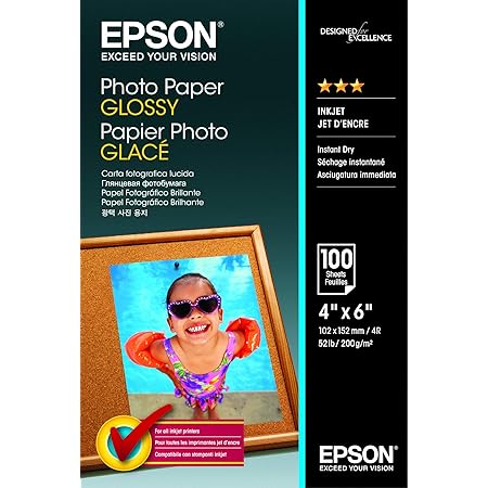 Carta Fotografica A4 200g/m&sup2; Lucida - 100 Fogli Per Stampanti Getto Inchiostro, Asciugatura Rapida