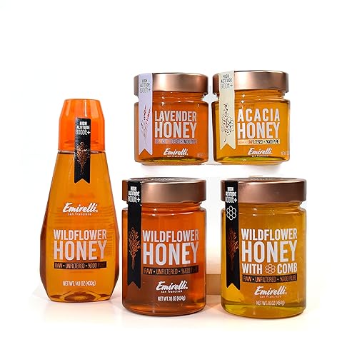 Miniatura 9 de Emirelli - Miel de acacia, cruda y 100% pura, totalmente natural, sin aditivos ni conservantes, sin OMG, sin gluten, kosher y Halal, tarro de vidrio