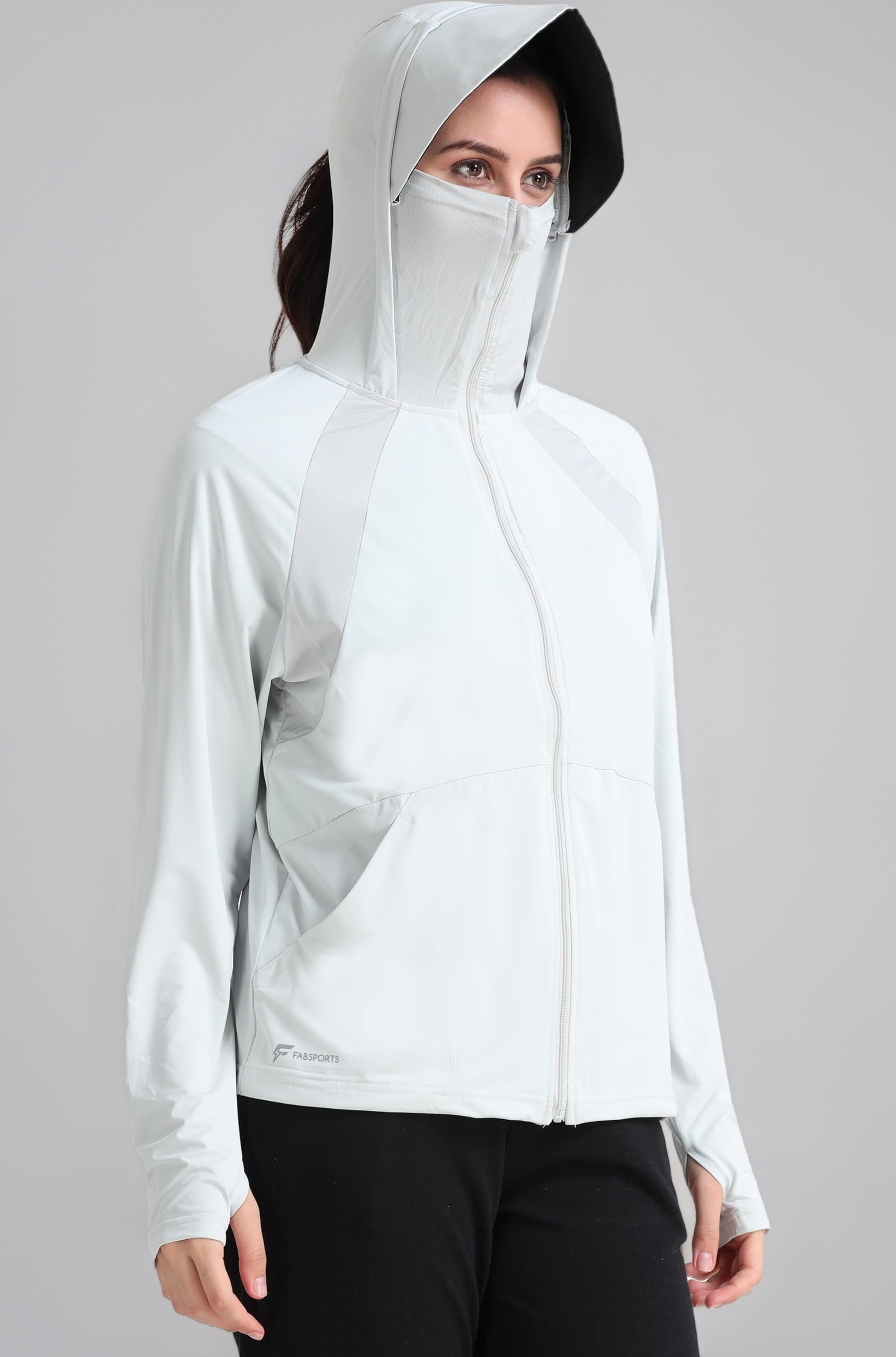 Women's UV Protection Sun Screen Jacket, Full Zip Sun Protection Clothing, Lightweight with UPF 50+ Protection for Outdoors, with Pockets, Sun Protective Clothing for Women