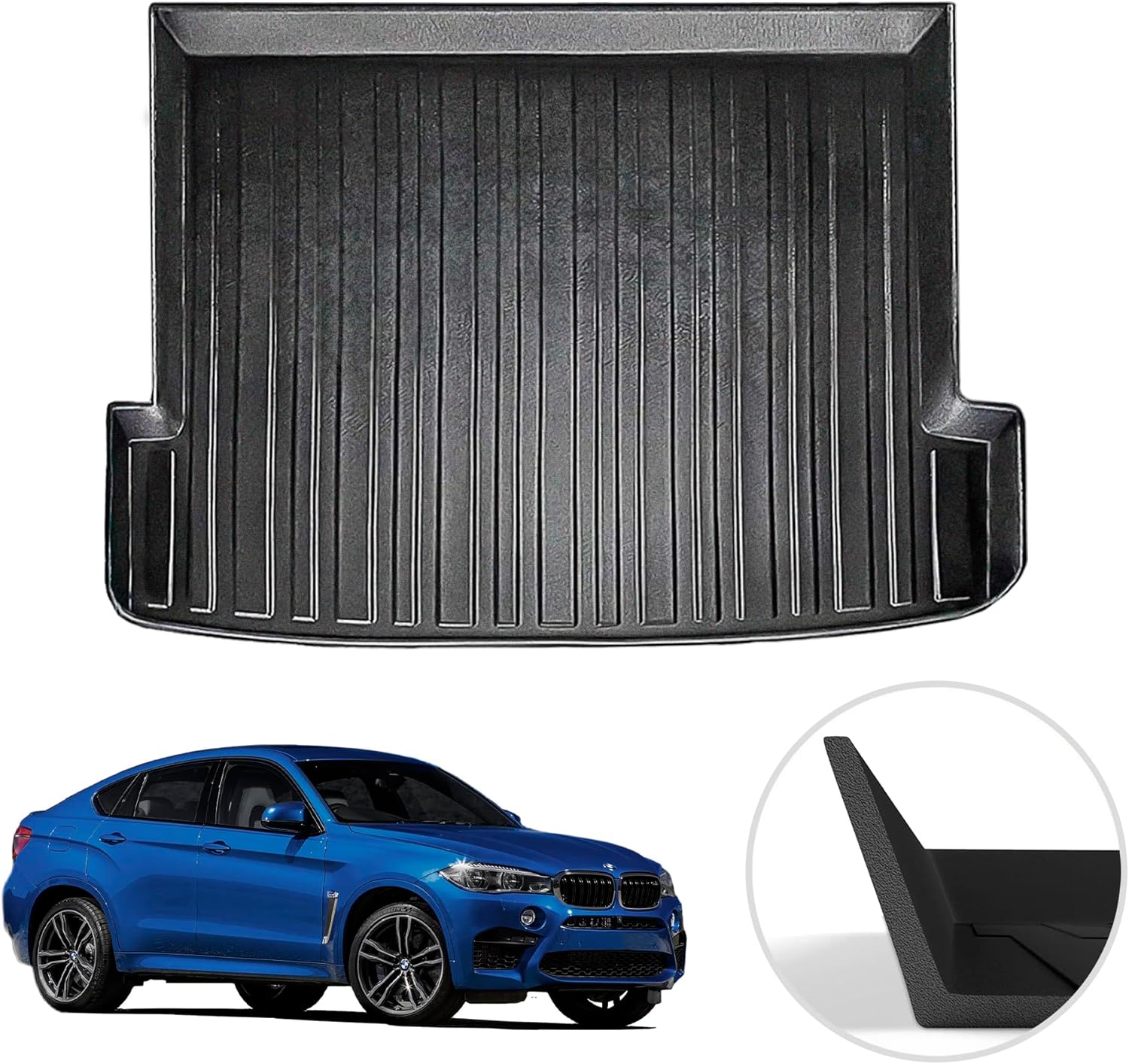 Premium Cargo Liner for BMW X6 2008-2026 - 100% Protection - Custom Fit Car Trunk Mat - All-Season Black Cargo Mat - 3D Shaped Laser Measured Trunk Liners for BMW X6.