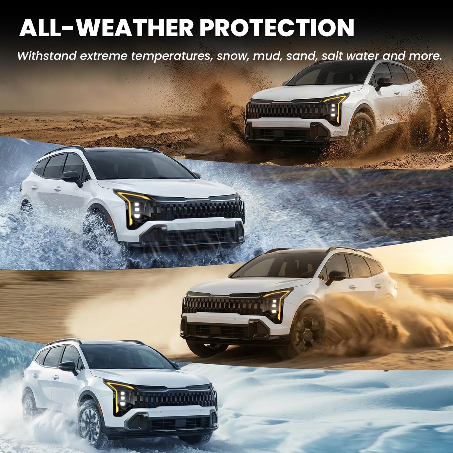 LASFIT Floor & Cargo & Seatback Mats for Kia Sportage 2026 2025 2024 2023 (Only Fit Gas), All Weather TPE Car Mats Custom Fit Kia Sportage 2023-2026 Floor Liners & Trunk Mat with Backrest, Black - Image 6