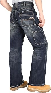 BOCOMAL Men's Work Carpenter Jeans Heavyweight Denim Relaxed Fit Bootcut