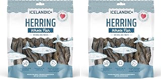 Icelandic+ Whole Fish Herring - 9oz Bag - Dog Treats,Pure Wild-Caught & Air-Dried,Ingredient Snack,Pet Chew,Just The Fish Nothing Else,(Pack of 2)