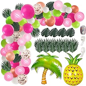 Partydeco Guirnalda De Piña Dorada Para Fiestas Con Temática Tropical Hawaiana