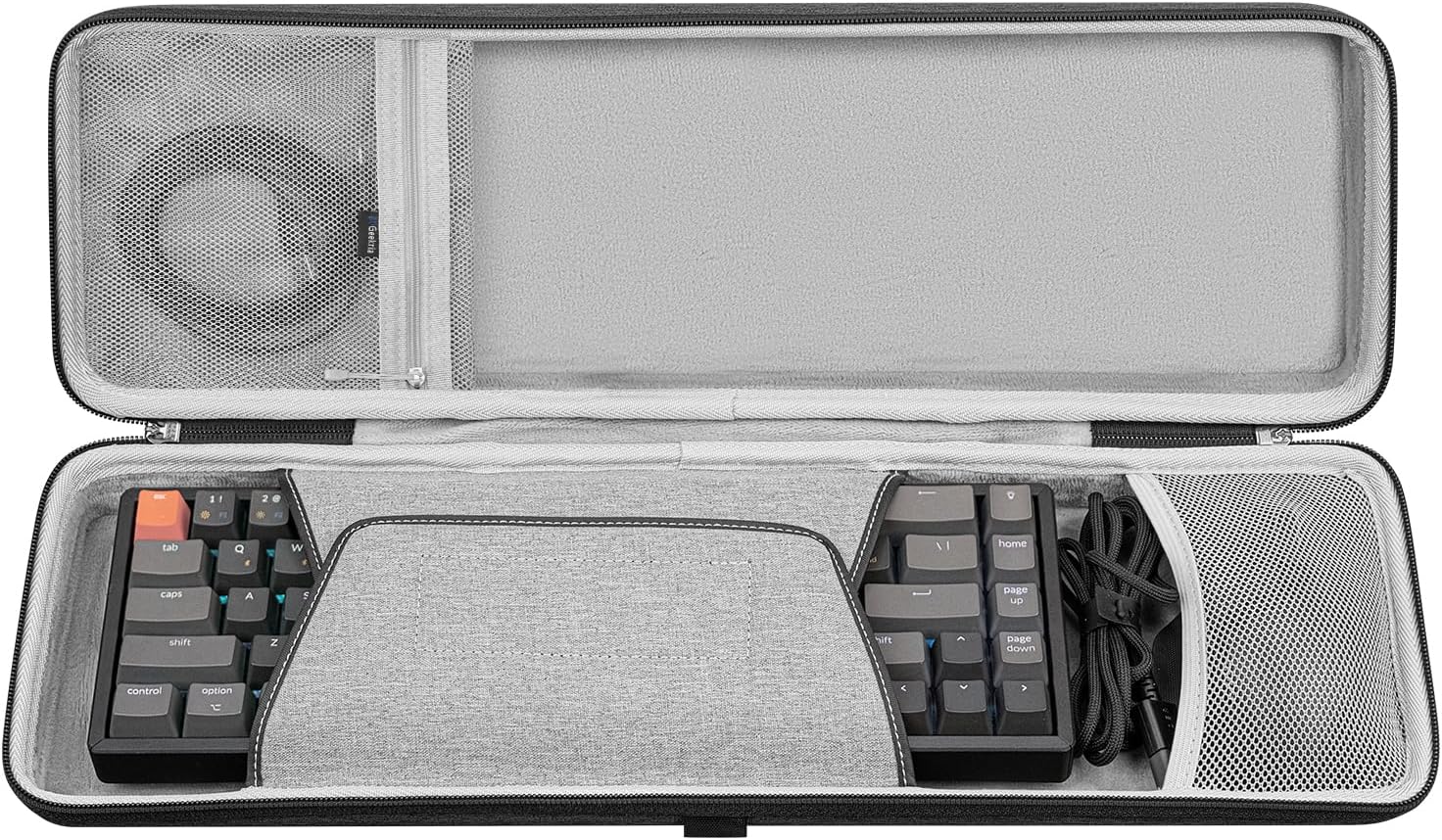 65% Keyboard and Mouse Combo Hard Shell Case, Compatible with Keychron K6 HE/Q2 Max/V2, RK Royal KLUDGE R65/Galaxy68, Travel Carrying Bag for 68-Key Computer Keyboard (Dark Gray)