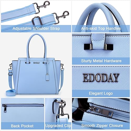 Miniatura 5 de Elegante bolsa de mano para laptop de 15.6 pulgadas para mujer, bolso de viaje para computadora con correa larga para el hombro