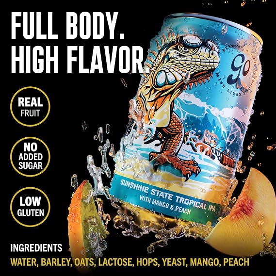 Go Brewing - IPA 12 Mixed Pack - Non Alcoholic Beer - Small Batch Brew - Low Calorie Drink - Featuring Double IPA, Disarm Hazy, Grapefruit & Tropical IPA - Low-Calorie, NA Brew (12 oz, 12 Pack)