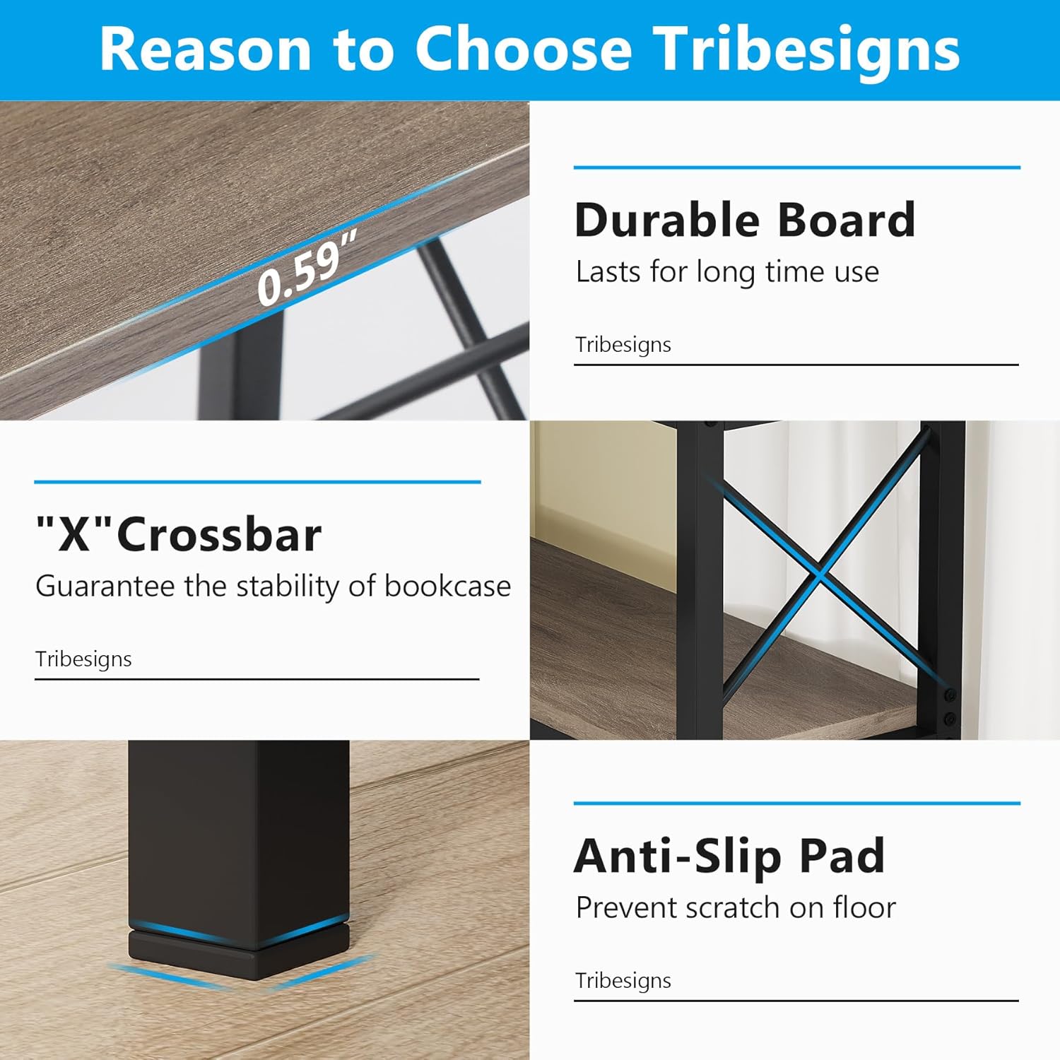 Tribesigns 7-Shelf Corner Bookshelf,Large Modern Corner Bookcase, 7-Tier Tall Corner Shelf Storage Display Rack with Metal Frame for Living Room Home Office (Grey)