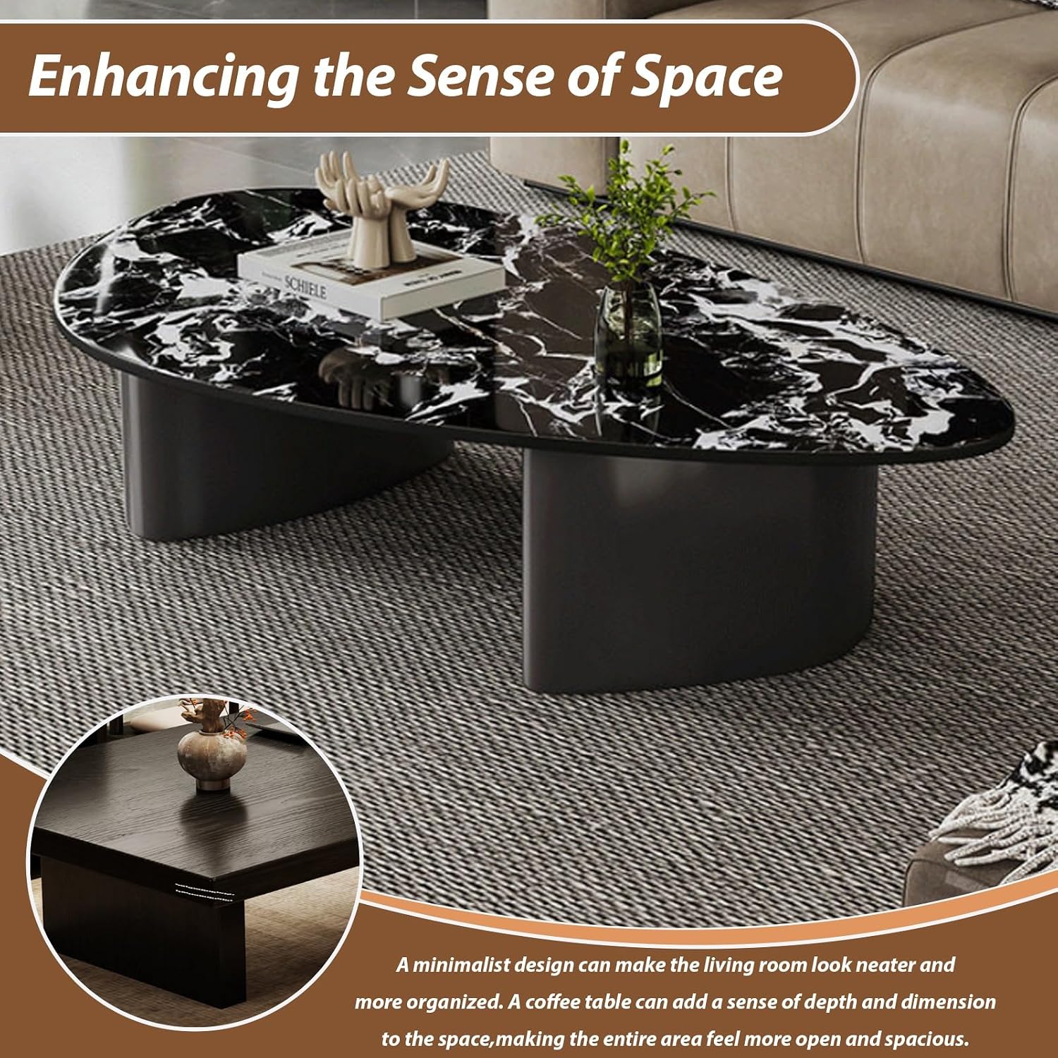 for Living Room,Home use,Modern Minimalist Style,Stone Slab Coffee，Small Apartment,Simple and homeSuitable Kitchens,Rooms,and Offices(B,160 * 80 40cm/70.9 31.5 15.7i