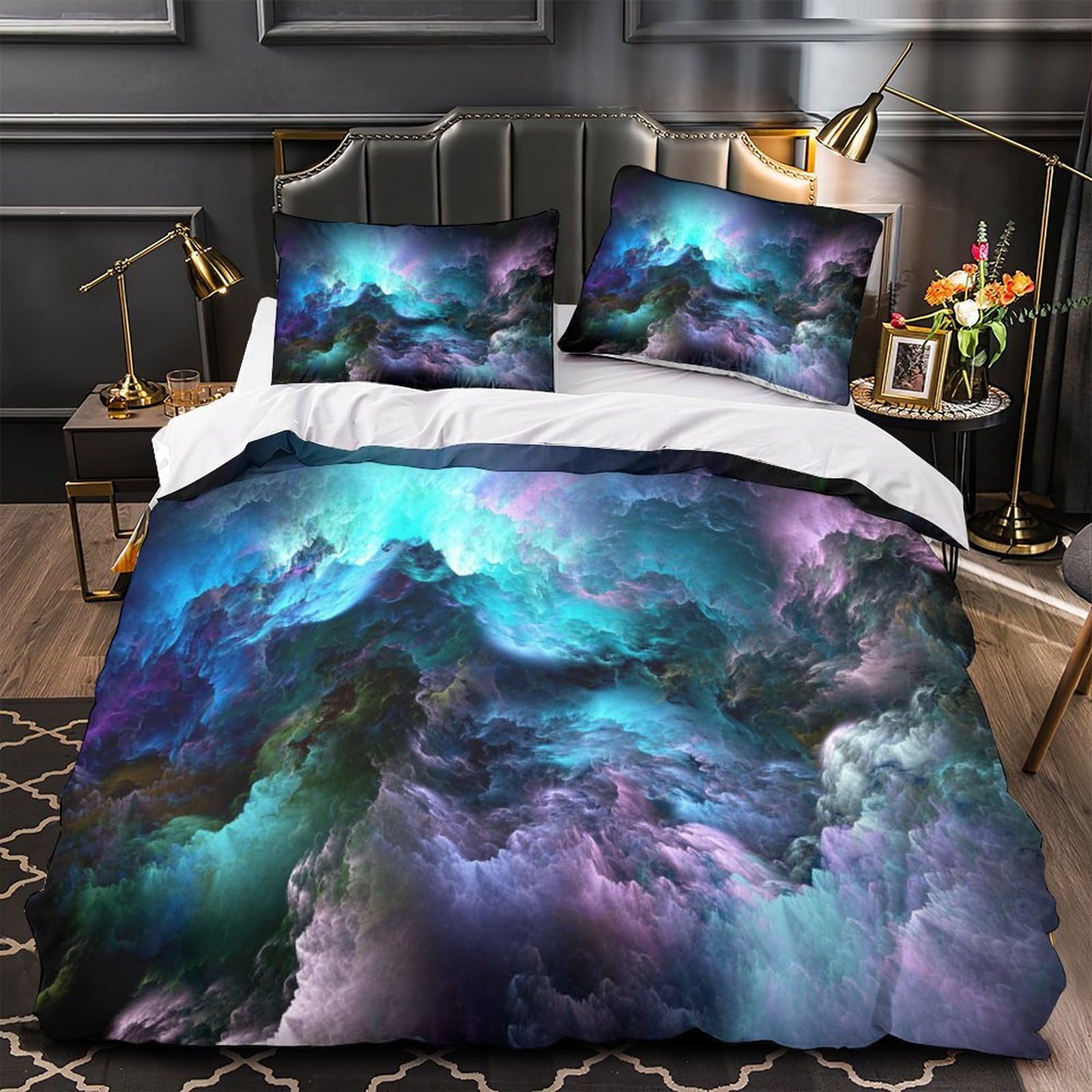 Housse de couette chat lunettes de soleil 3D microfibre super king 260x220 cm
